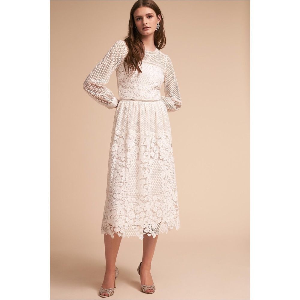 Anthropologie x BHLDN Edina Tea Length Midi Wedding Dress